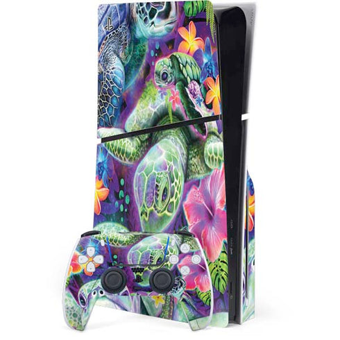 Rainbow Sea Turtles by Sheena Pike PlayStation PS5 Skins
